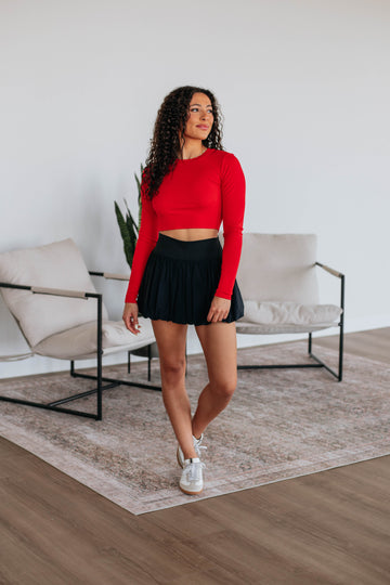 Mazure Ribbed Top - Cherry