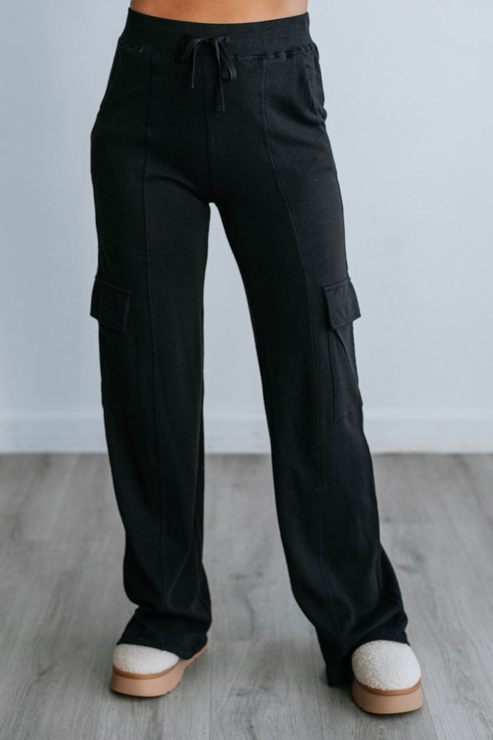 Merritt Lounge Cargo Pants - Black