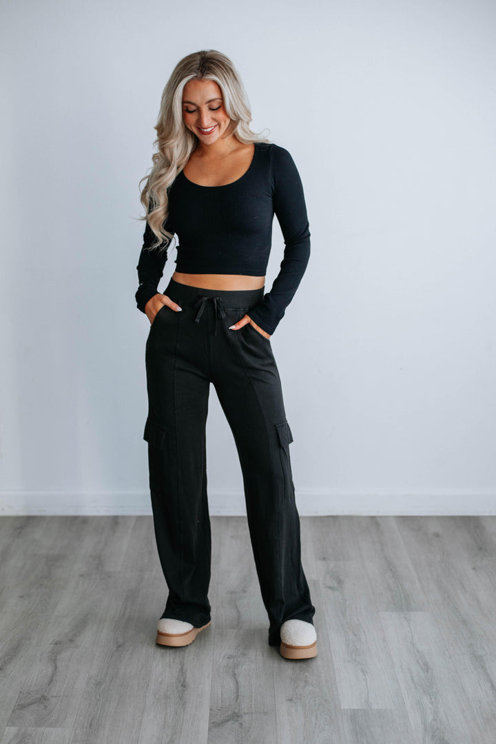 Merritt Lounge Cargo Pants - Black