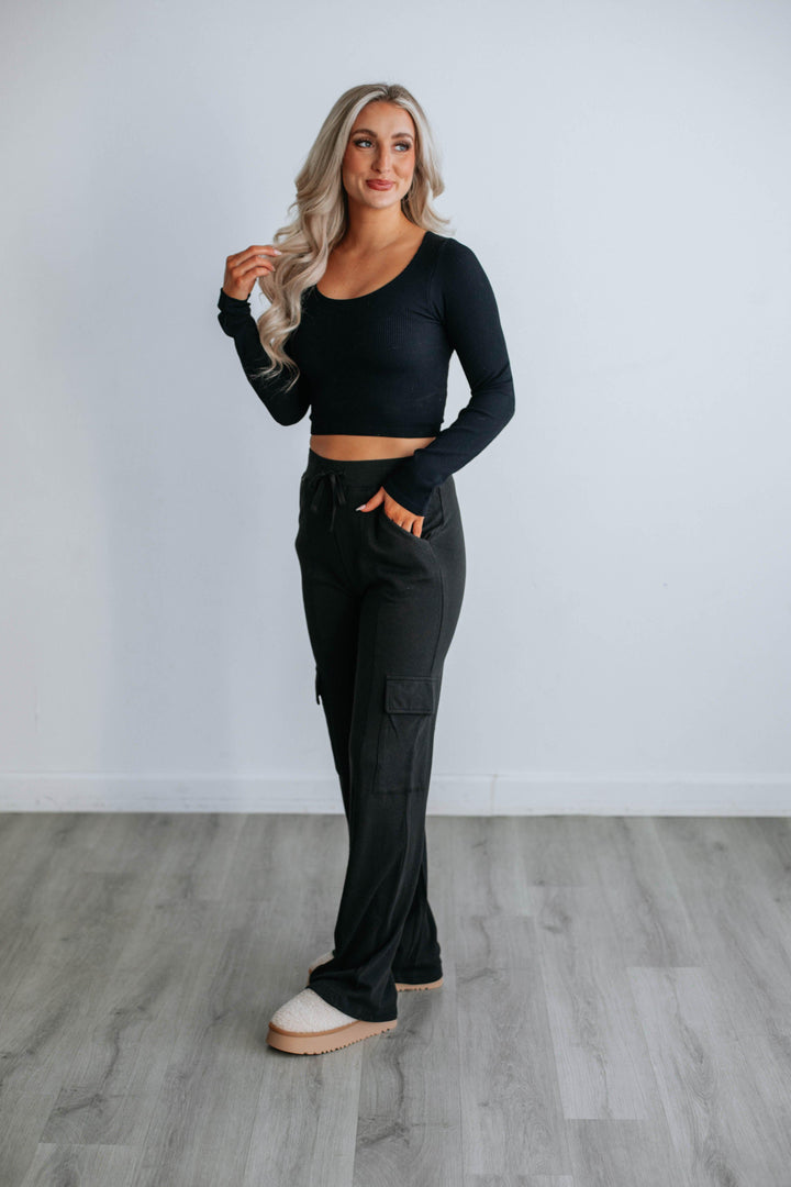 Merritt Lounge Cargo Pants - Black