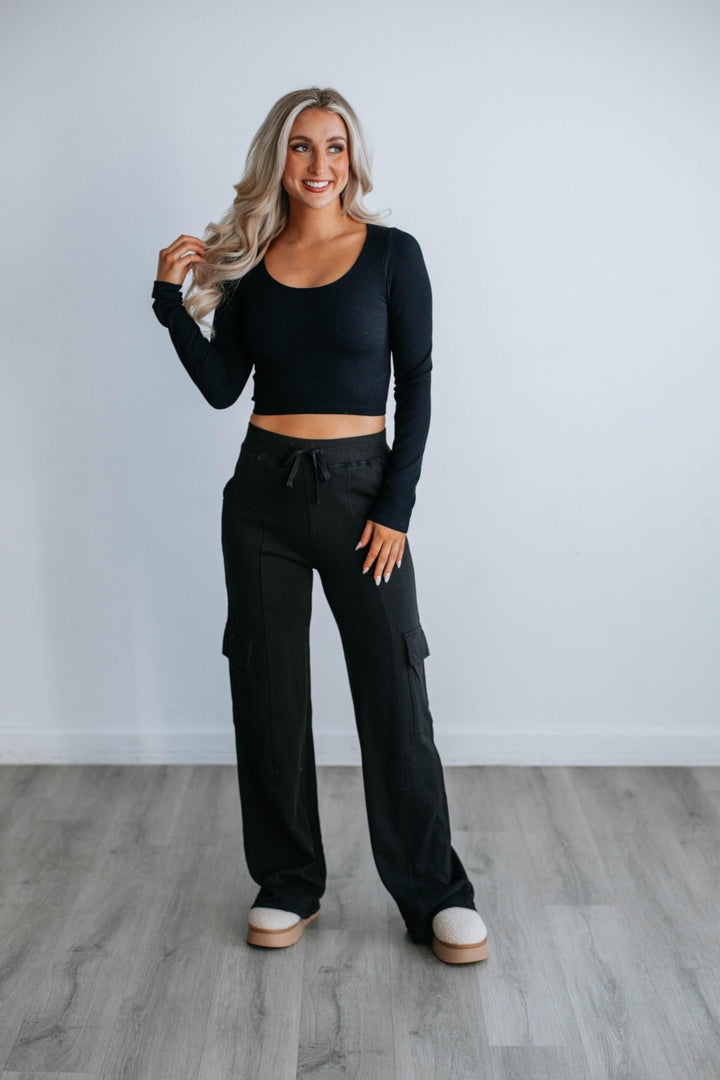 Merritt Lounge Cargo Pants - Black