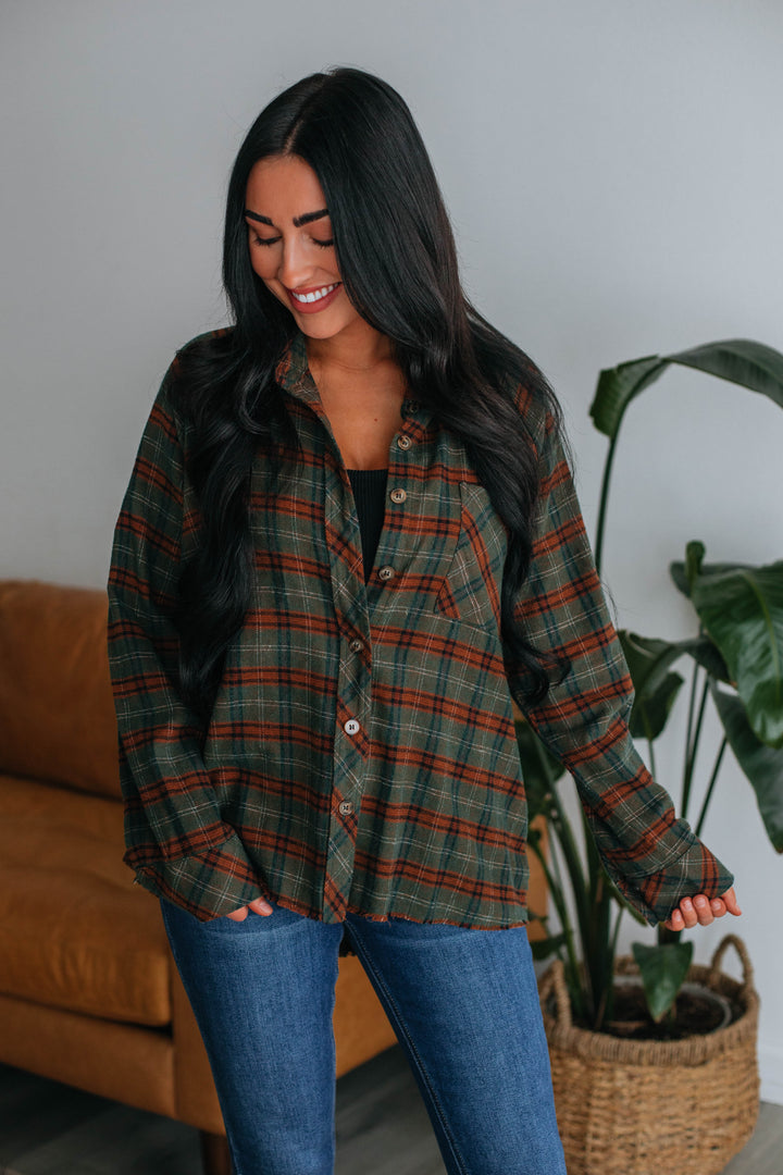Miley Flannel - Olive Mix