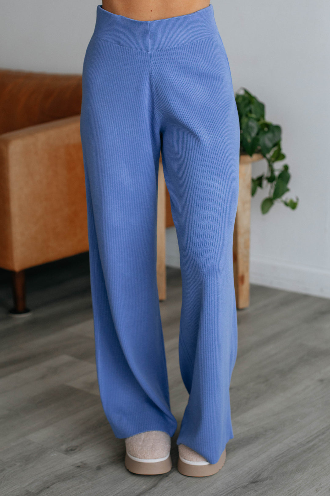 Moniz Ribbed Pants - Cornflower Blue