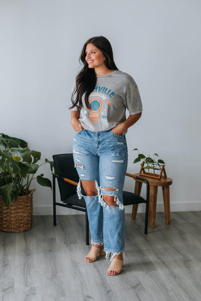 Nashville Tennessee Graphic Tee - Vintage Grey