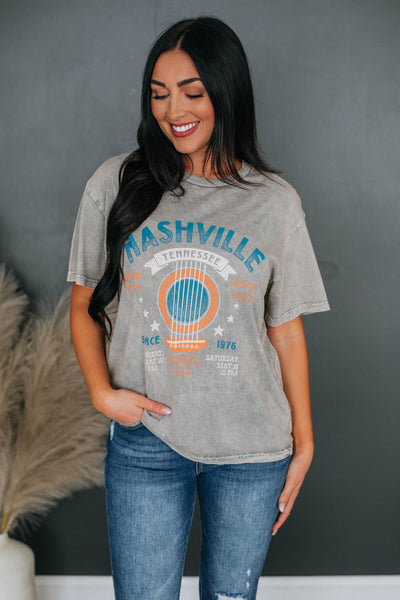 Nashville Tennessee Graphic Tee - Vintage Grey