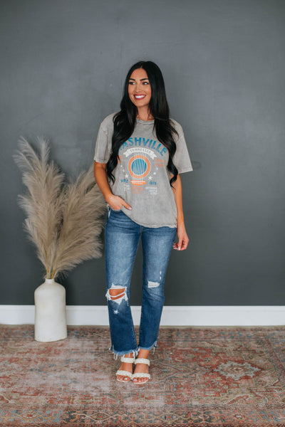Nashville Tennessee Graphic Tee - Vintage Grey