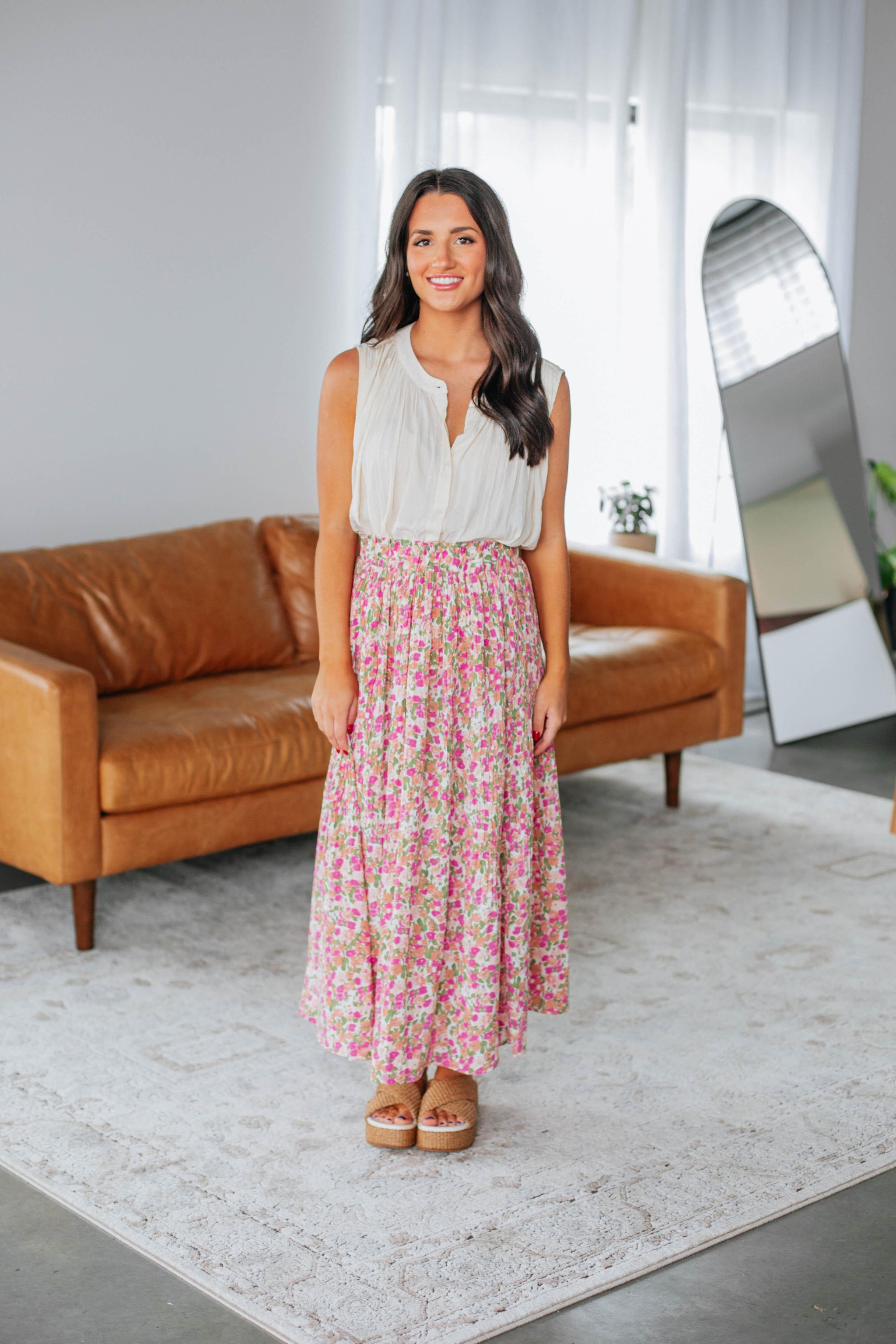 Addy Floral Skirt - Orchid
