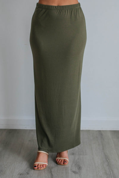 Nicki Maxi Skirt - Olive