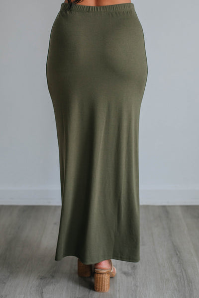 Nicki Maxi Skirt - Olive