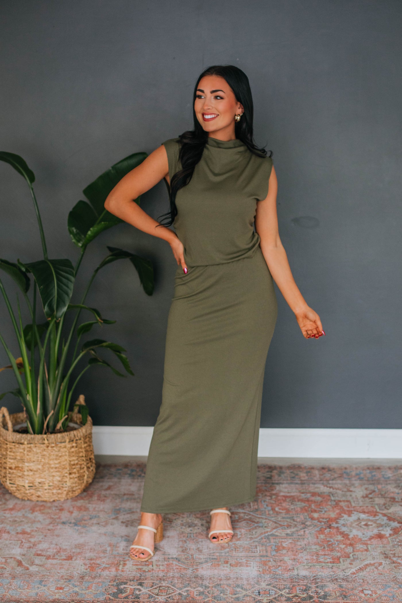 Nicki Maxi Skirt - Olive