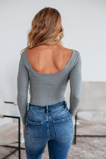 Nicolette Basic Bodysuit - Heather Grey