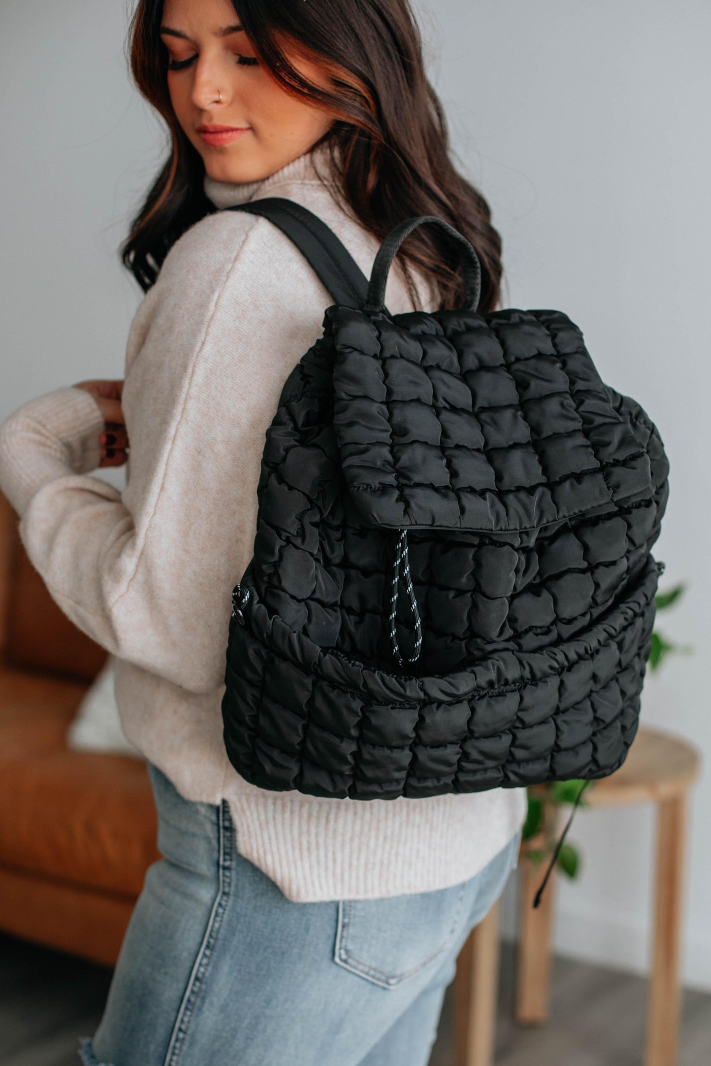 Not So Basic Quilted Backpack - Black