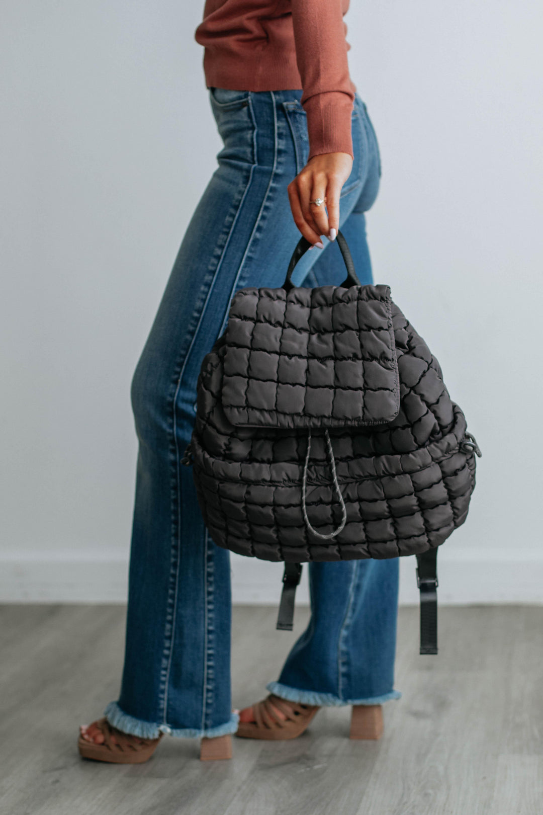 Not So Basic Quilted Backpack - Carbon