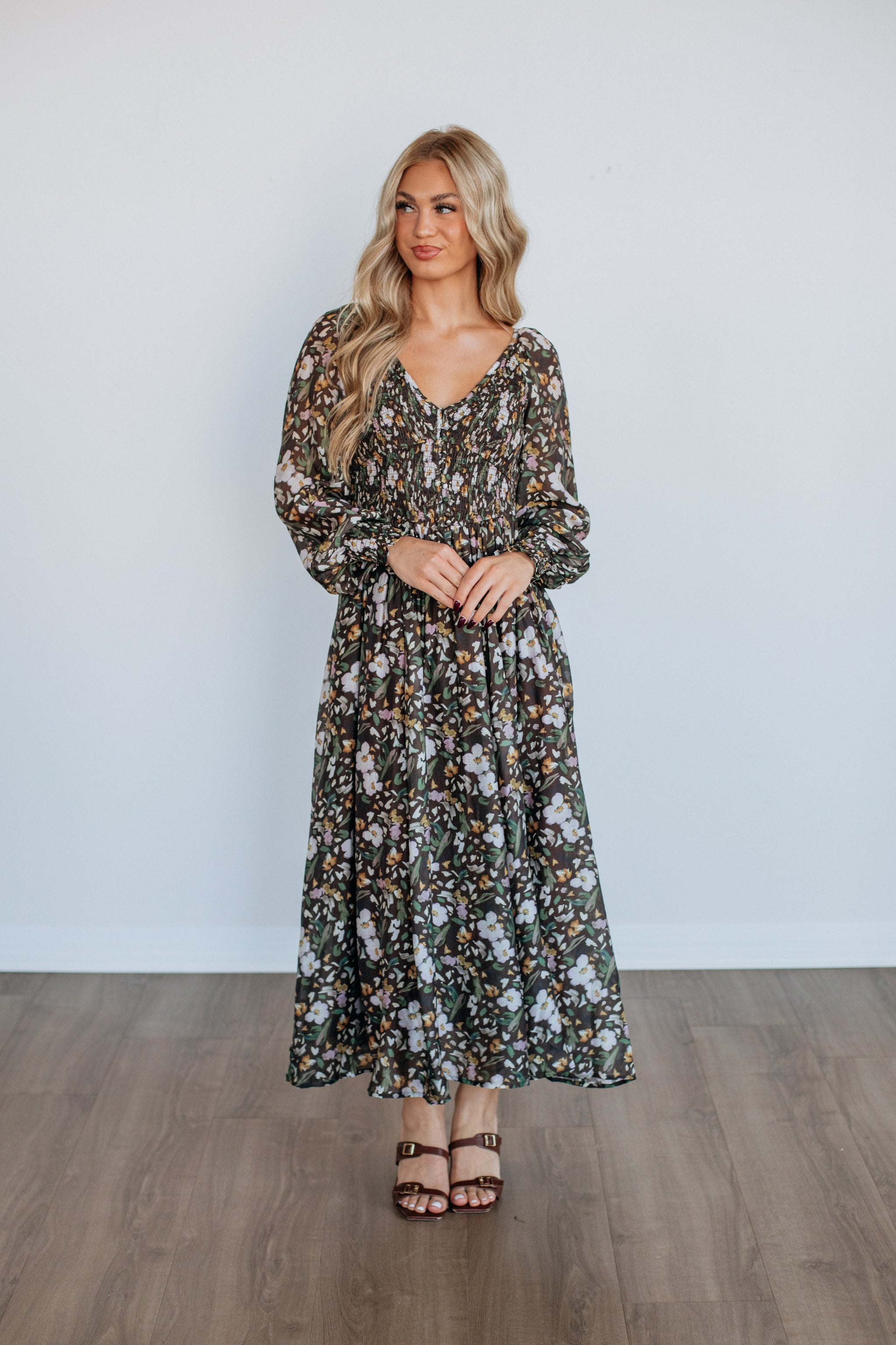 augustine midi dress Pink & Raspberry Ginkgo Floral Augustine Midi Dress