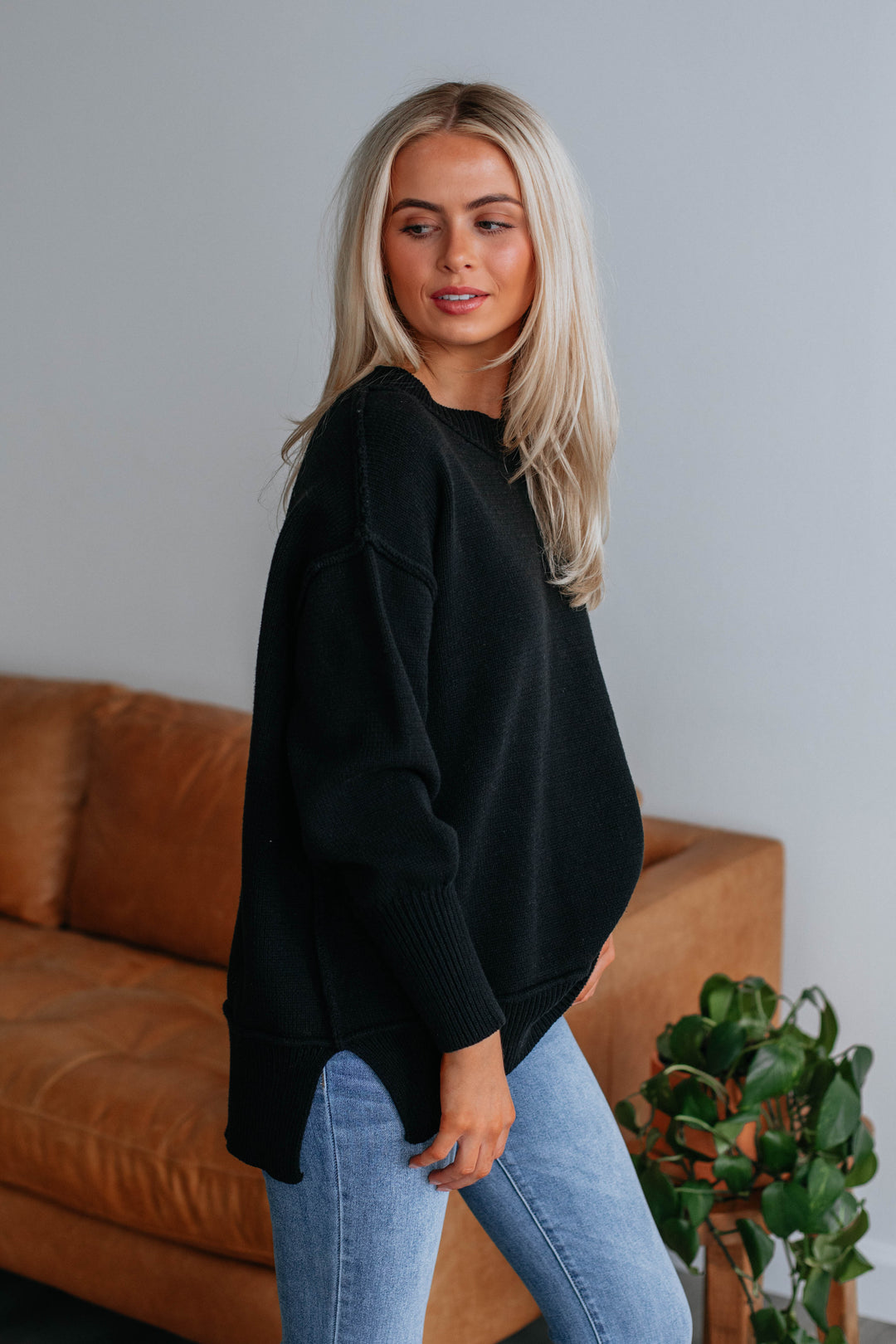 Odelia Oversized Sweater - Black