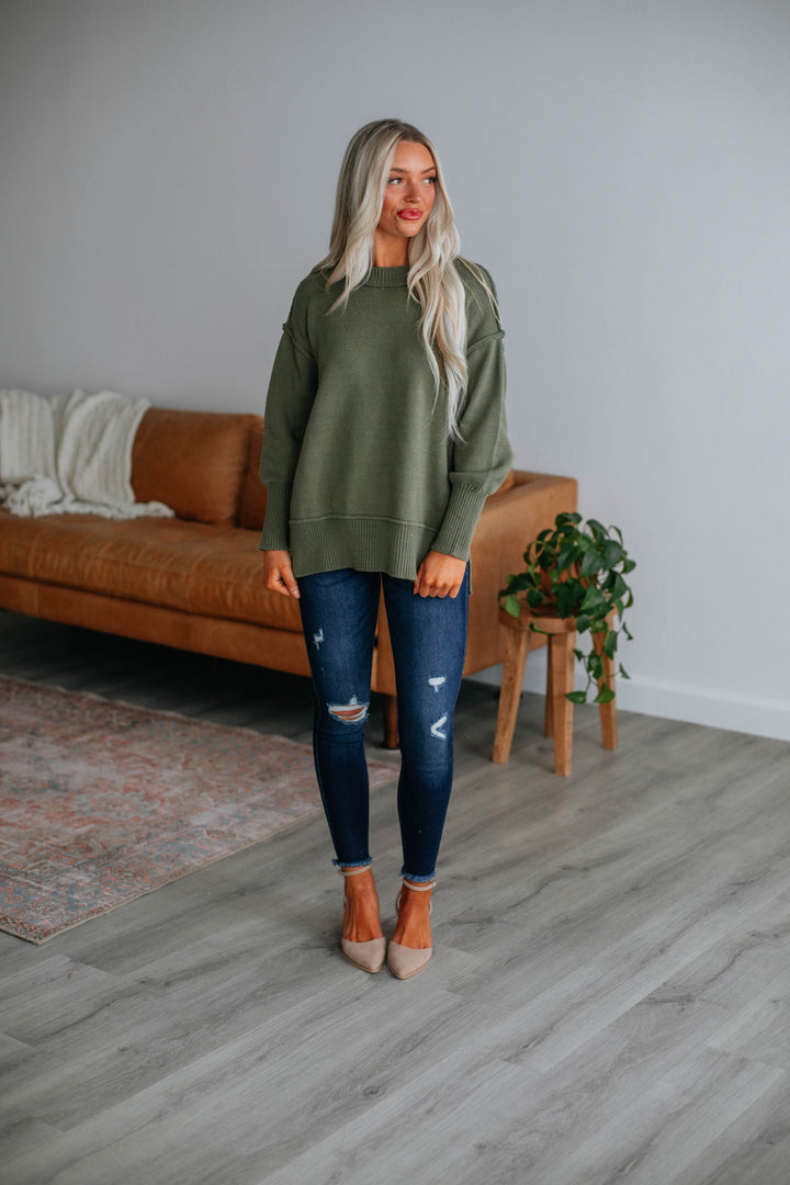 Odelia Oversized Sweater - Olive