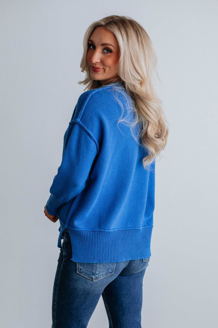 Odelia Oversized Sweater - Royal Blue