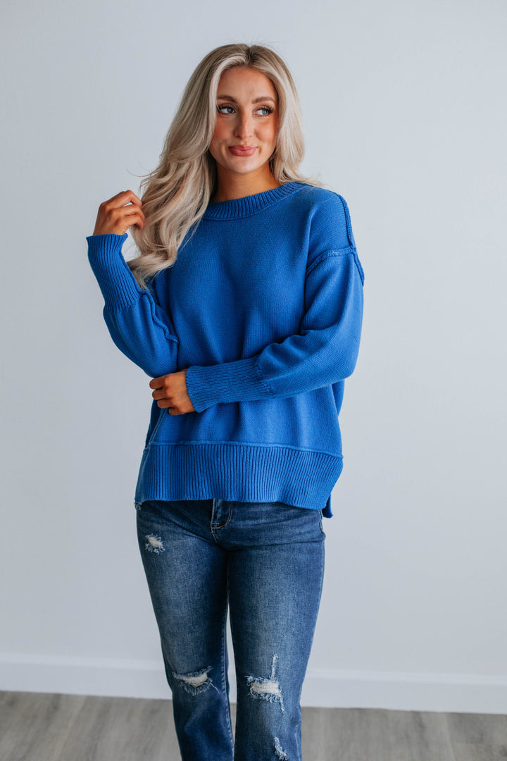 Odelia Oversized Sweater - Royal Blue