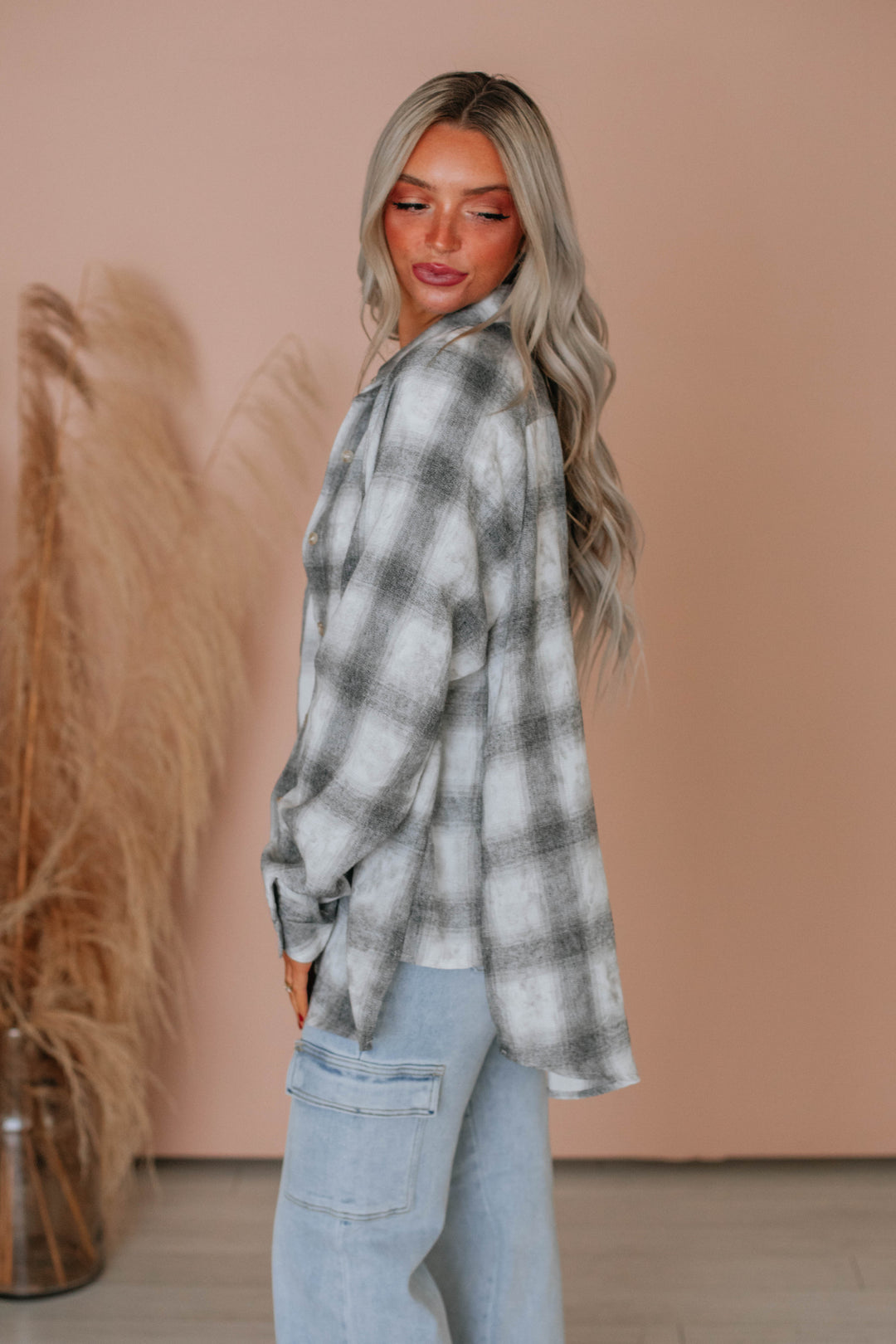 Odette Flannel - Charcoal Mix