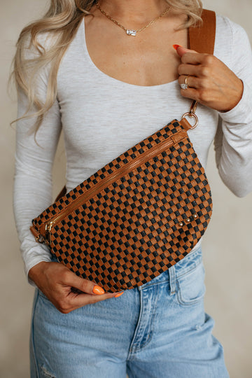 Patsy Checkered Bum Bag - Espresso