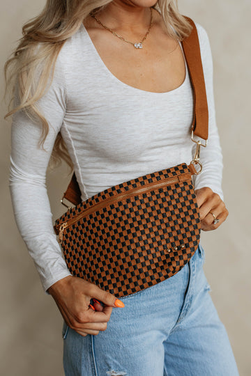 Patsy Checkered Bum Bag - Espresso