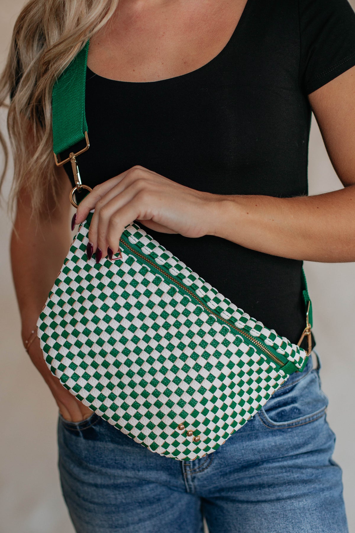 Patsy Hunter Patsy Checkered Bum Bag - Hunter Green – Wild Oak Boutique