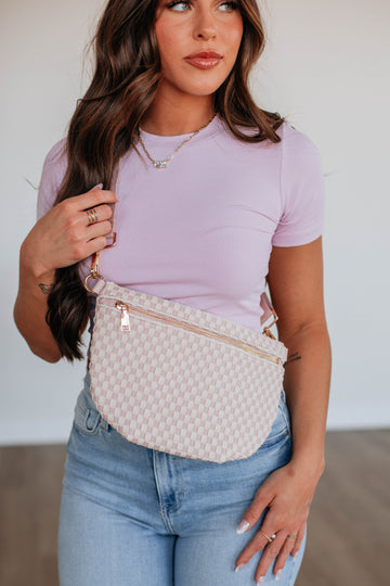 Patsy Checkered Bum Bag - Blush