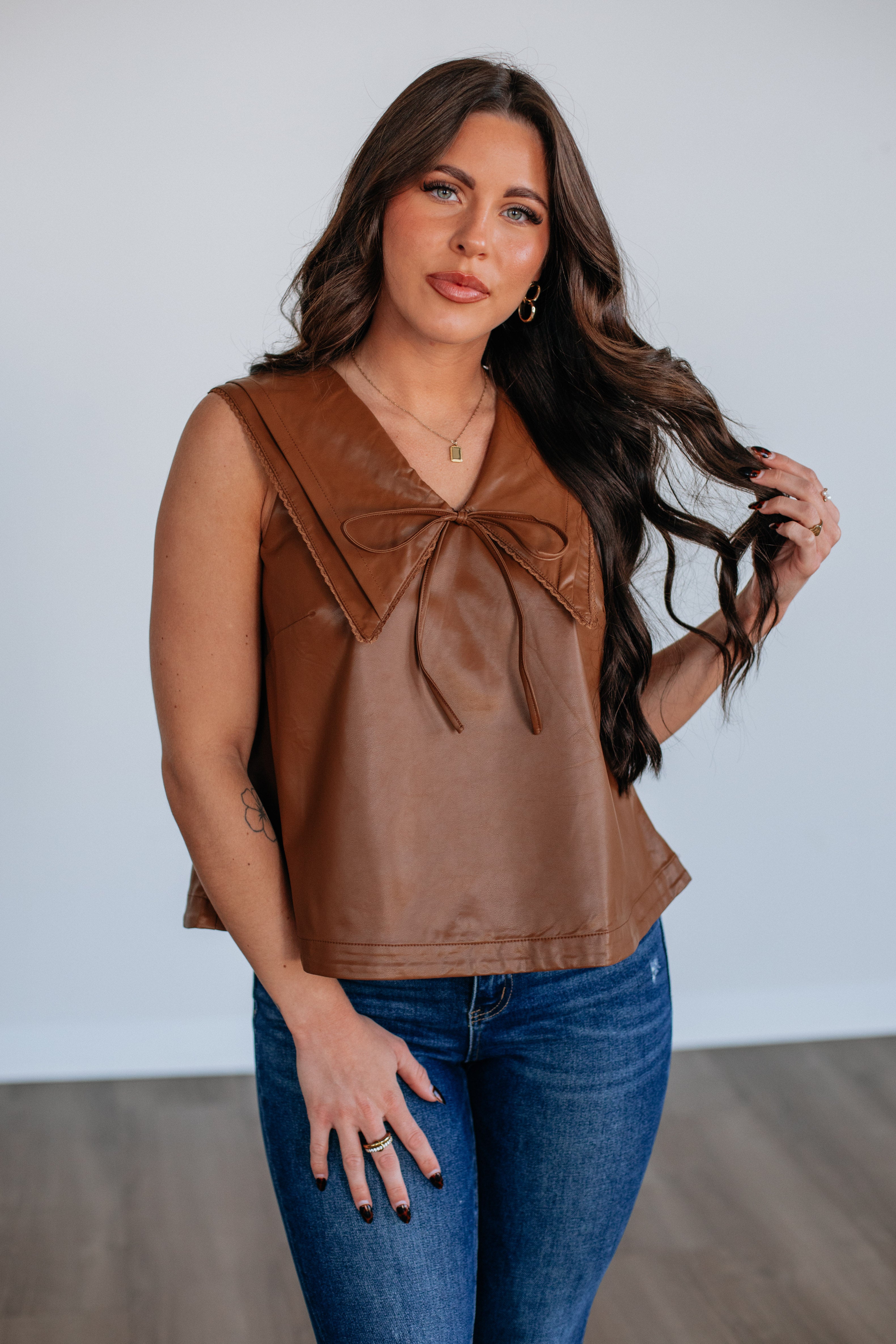 Perilla Leather Top