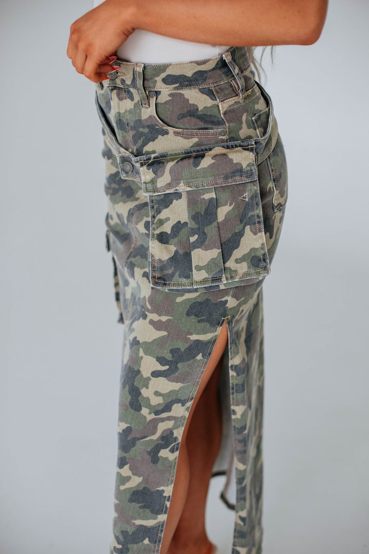 Peyton Hidden Denim Skirt - Camouflage