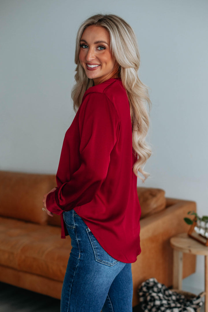 Quinn Silk Blouse - Wine