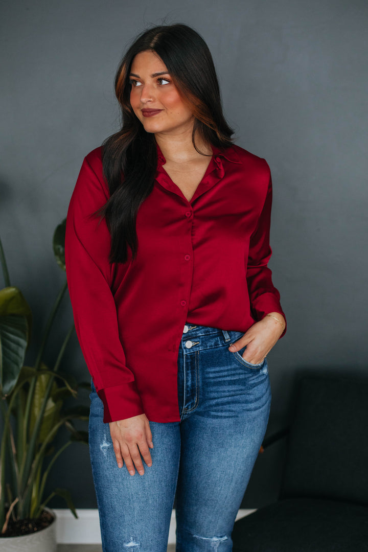 Quinn Silk Blouse - Wine