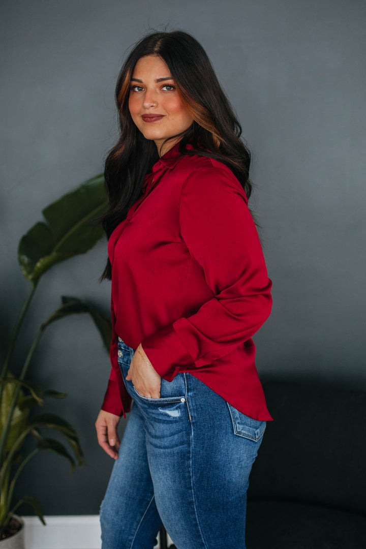 Quinn Silk Blouse - Wine