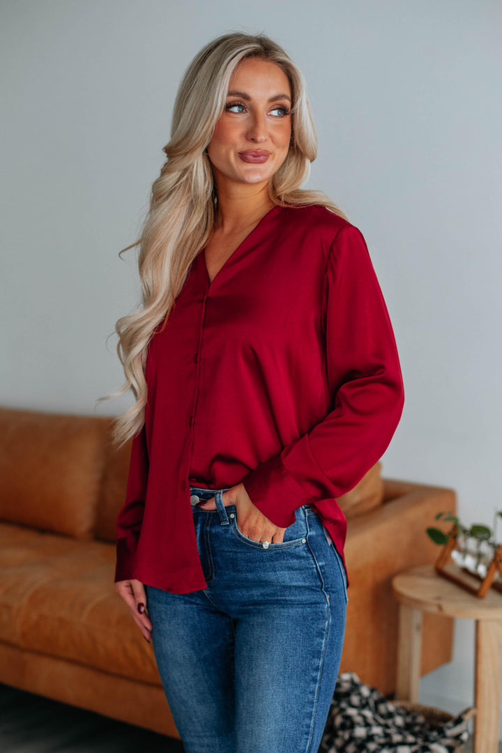 Quinn Silk Blouse - Wine