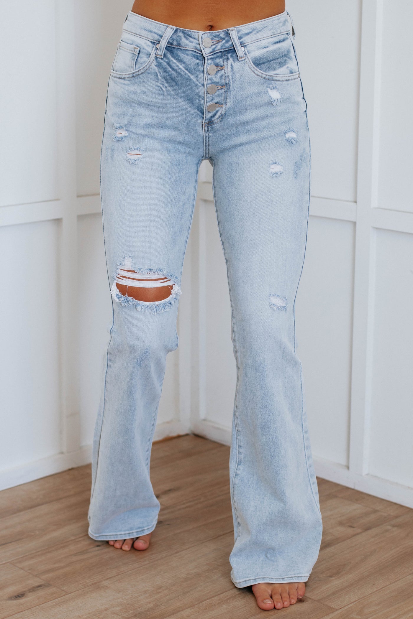 Rayna Risen Flare Jeans - Light Wash