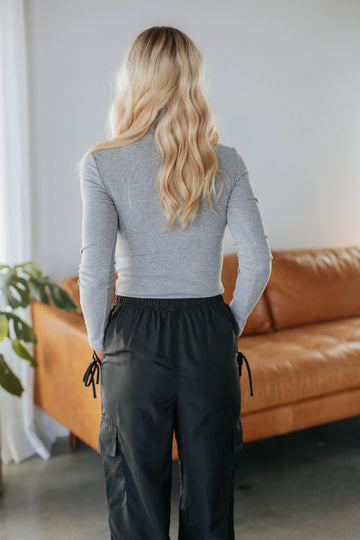 Remi Ribbed Top - Heather Grey