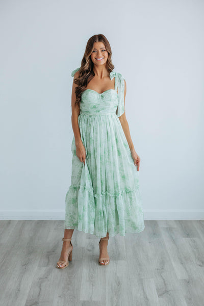 Rosalyn Floral Dress - Sage