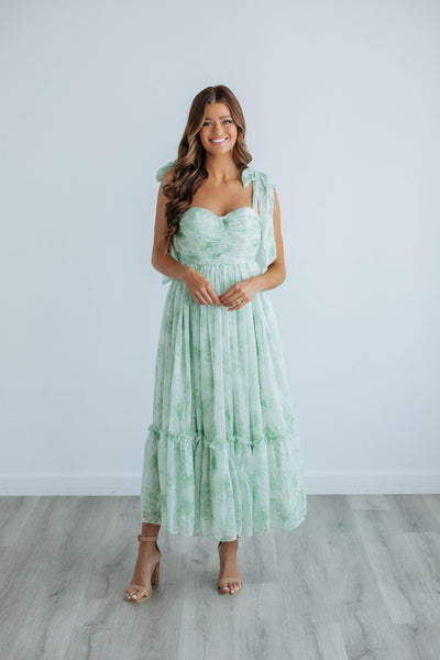 Rosalyn Floral Dress - Sage