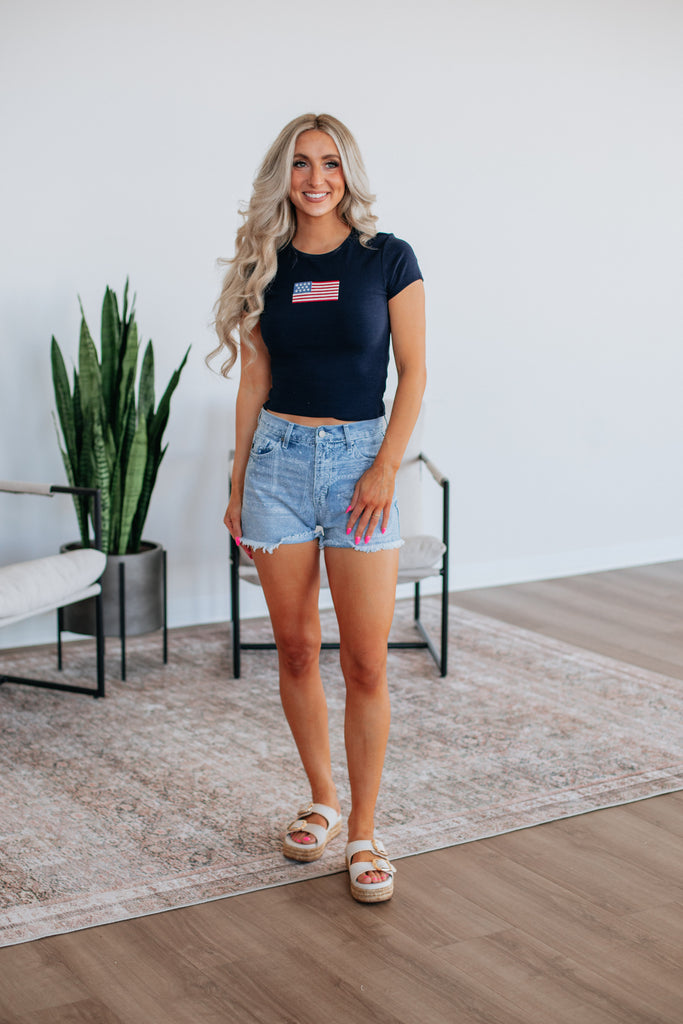 Little Miss Independent Tee - Navy
