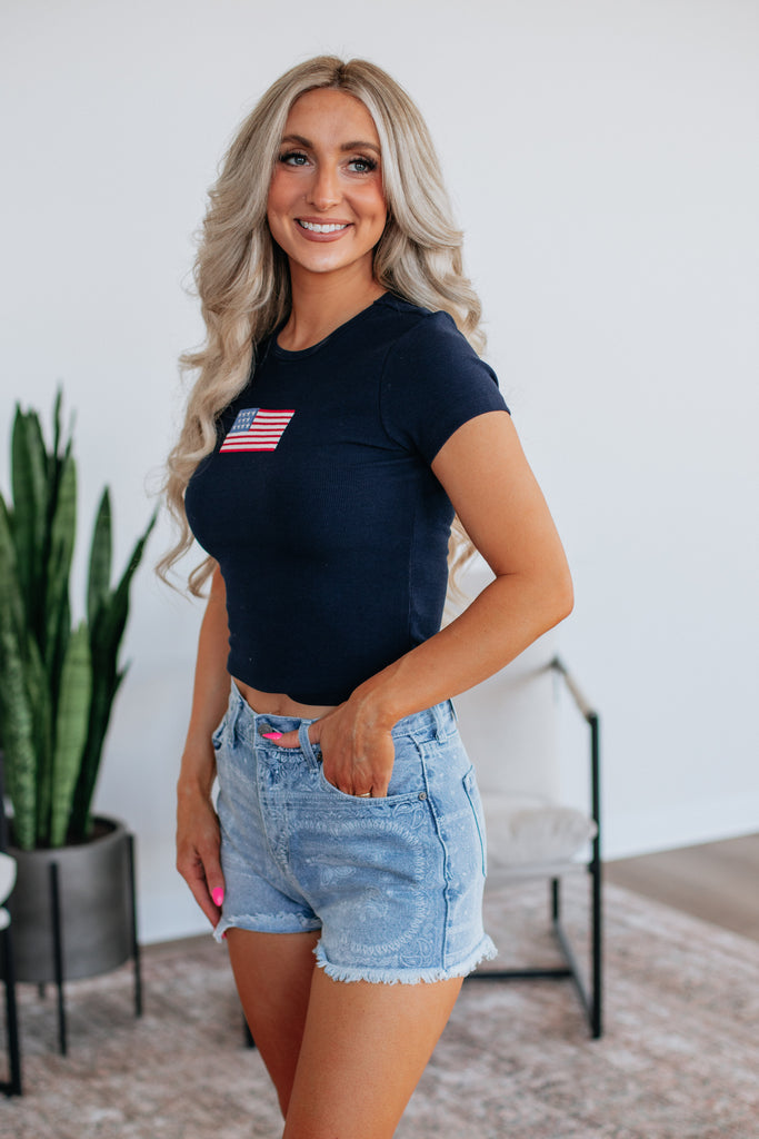 Little Miss Independent Tee - Navy