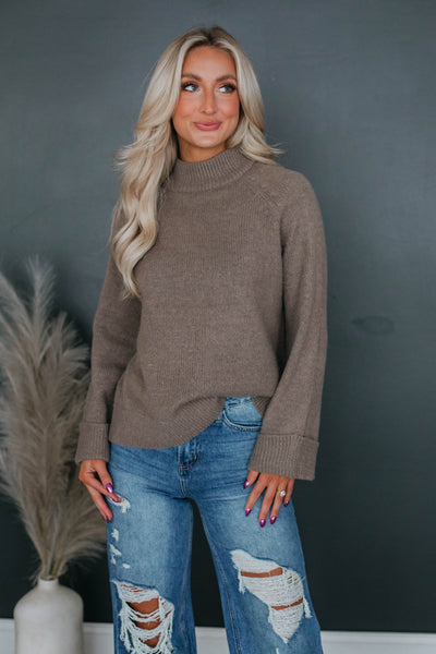 Samson Mock Neck Sweater - Mocha