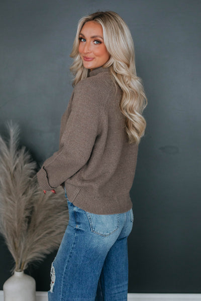 Samson Mock Neck Sweater - Mocha