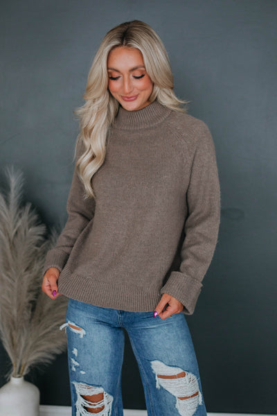 Samson Mock Neck Sweater - Mocha