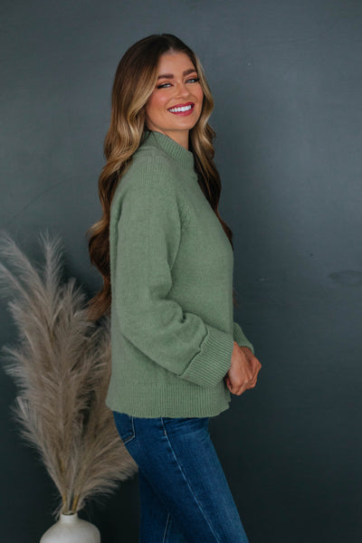 Samson Mock Neck Sweater - Sage
