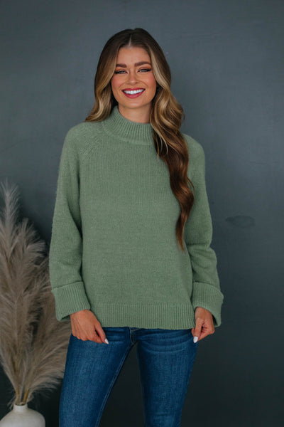 Samson Mock Neck Sweater - Sage