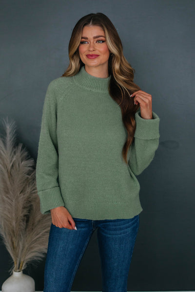 Samson Mock Neck Sweater - Sage