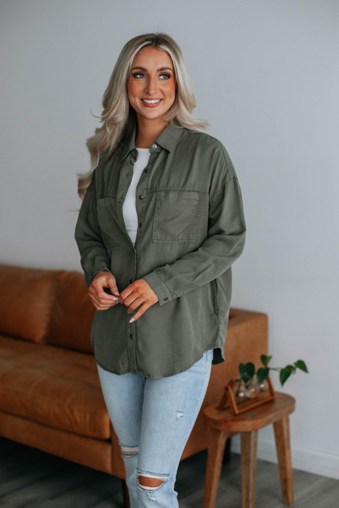 Sebastian Risen Button Down - Olive
