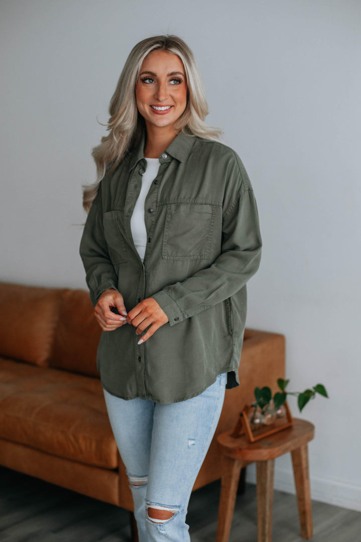 Sebastian Risen Button Down - Olive