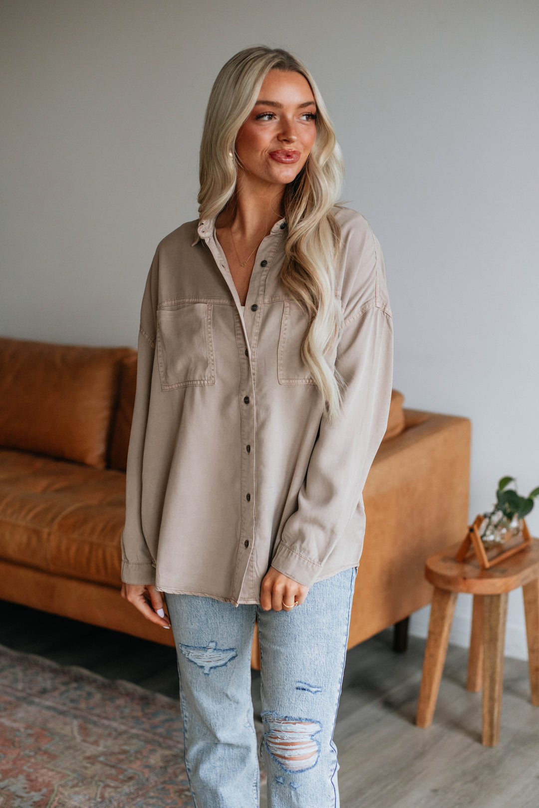 Sebastian Risen Button Down - Taupe