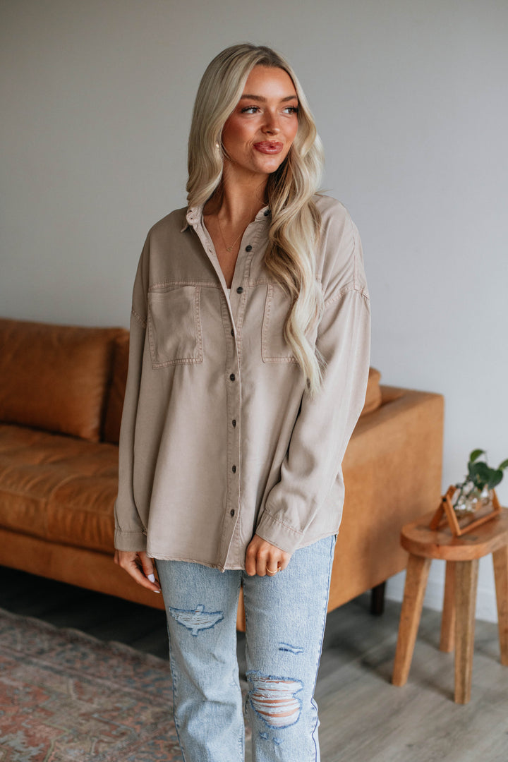 Sebastian Risen Button Down - Taupe