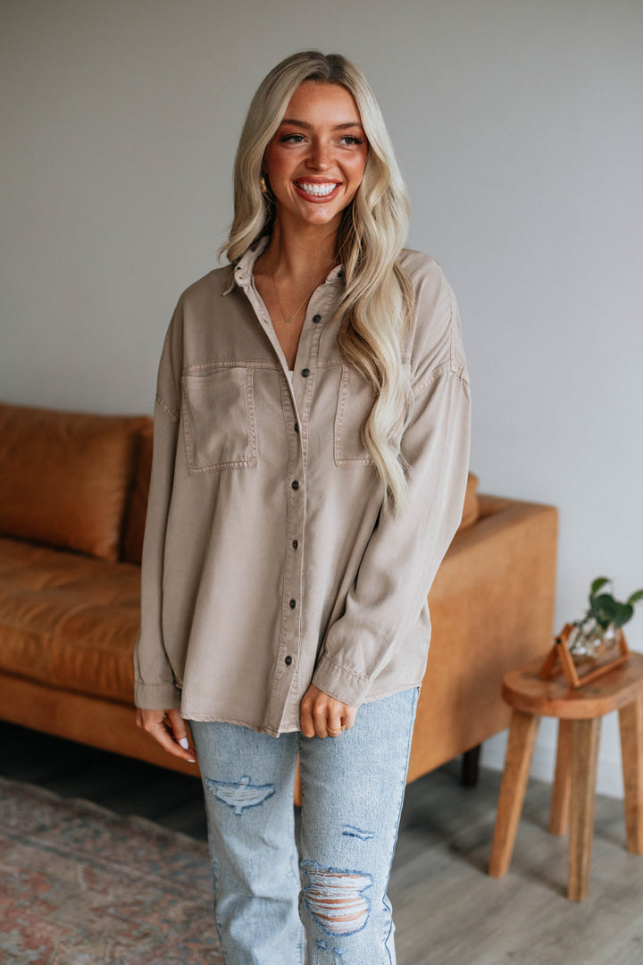 Sebastian Risen Button Down - Taupe